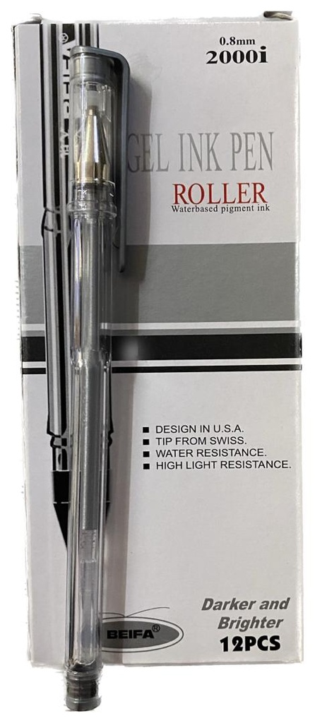 bolígrafo de gel metálico plateado