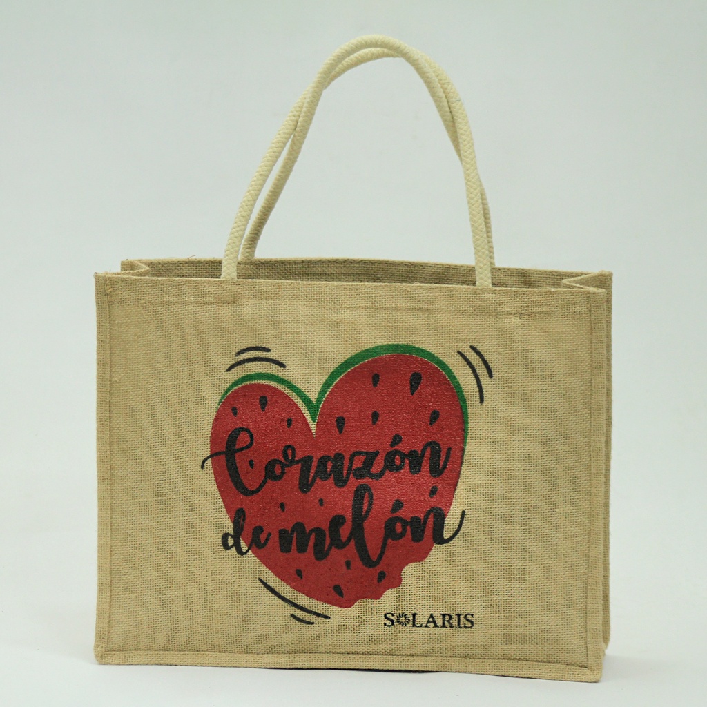 Bolso de Yute con Zipper Corazón de Melón