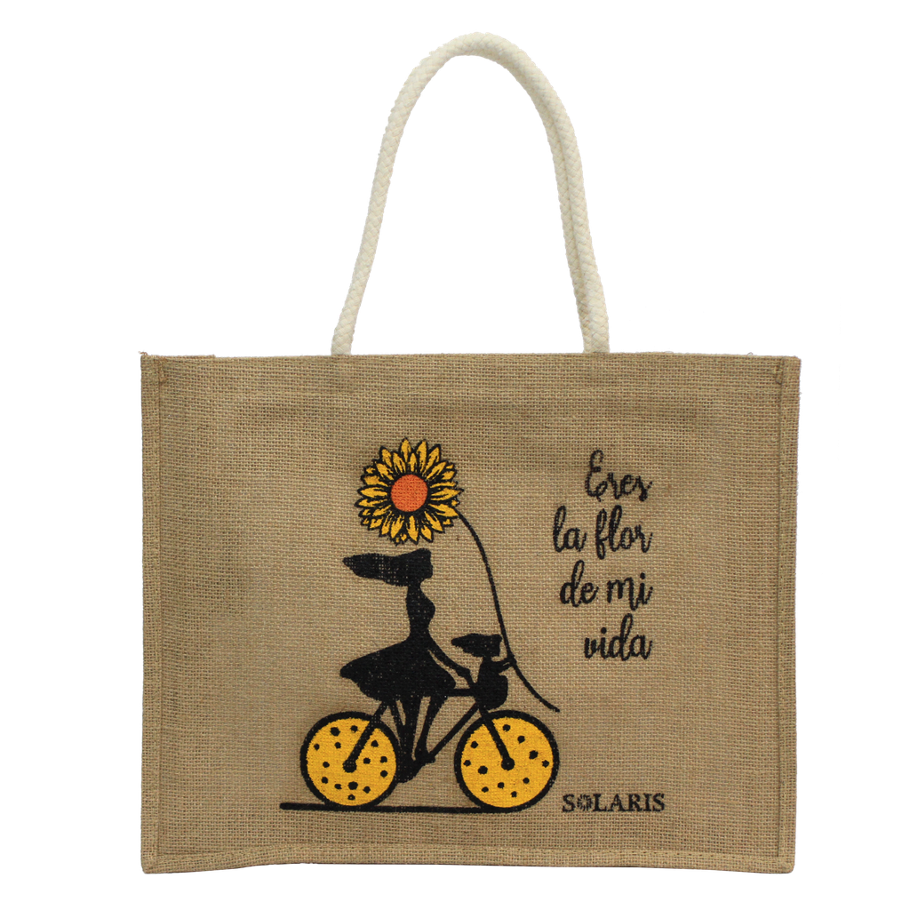 Bolso de Yute con Zipper Eres la flor de mi vida