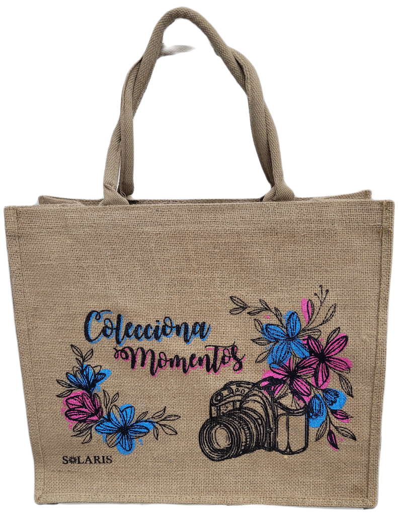 Bolso de yute tradicional con Zipper Colecciona momentos